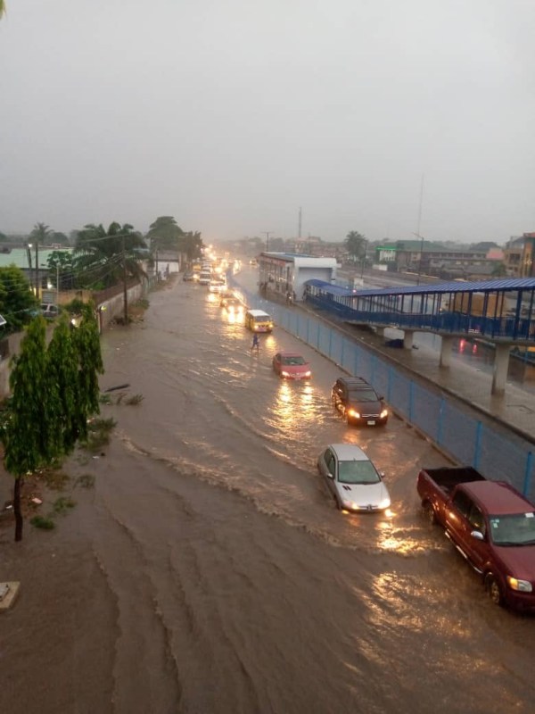 Lagos residents battle flood after downpour