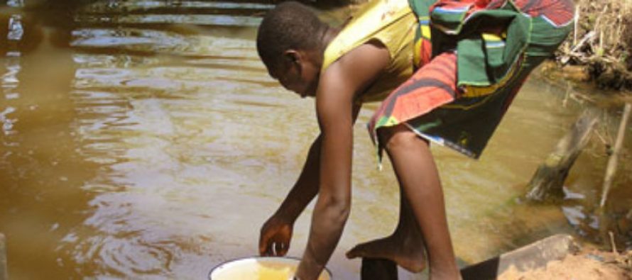 A villager in search of portable water 817x350