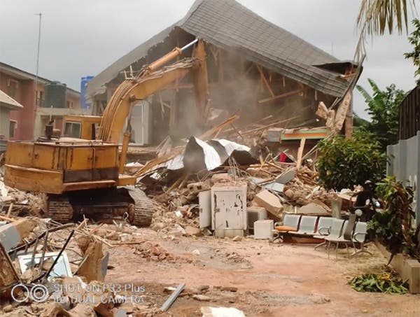 demolished building