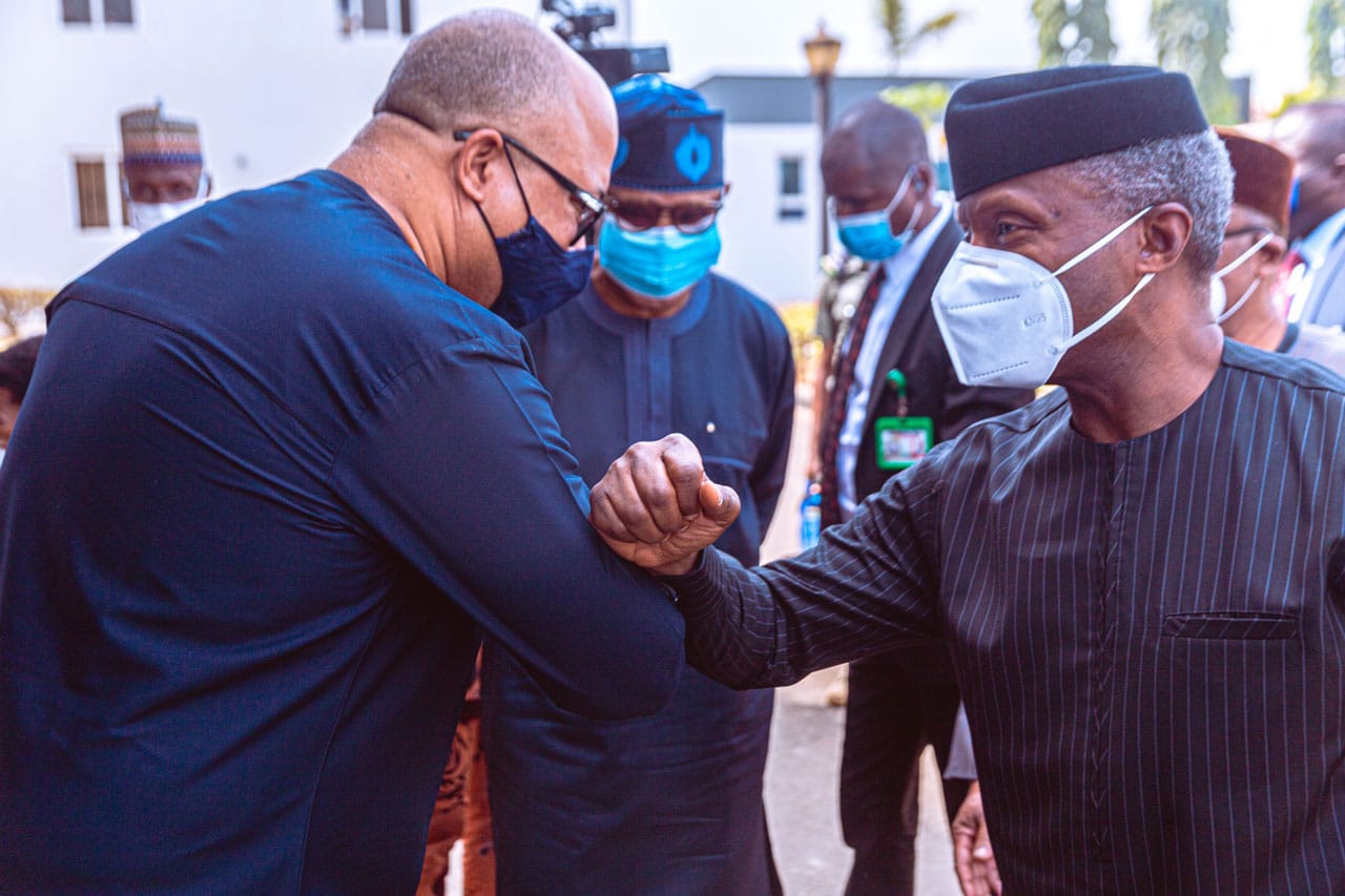 Osinbajo and Dr.Chikwe Ihekweazu during a visit to NCDC