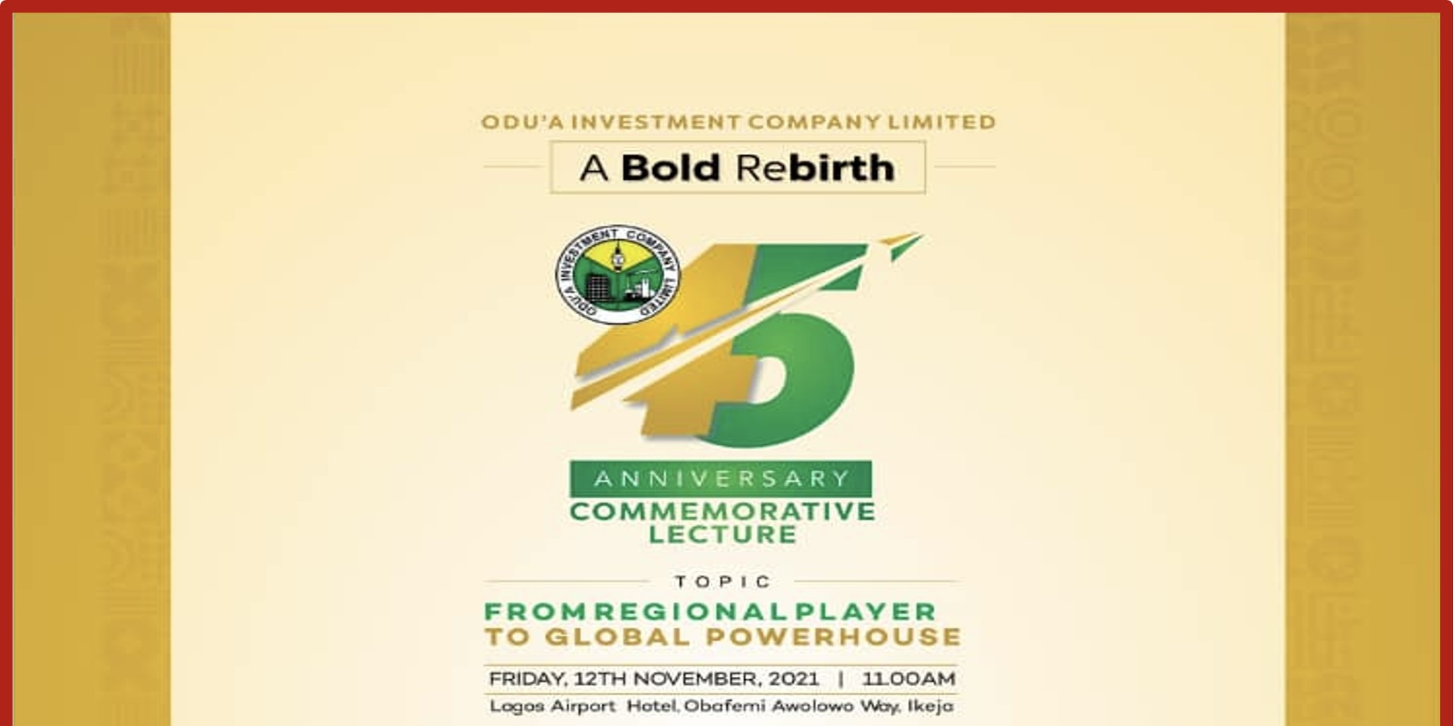 Osinbajo, South-West Governors to Headline Odu'a Investment 45th Anniversary Lecture