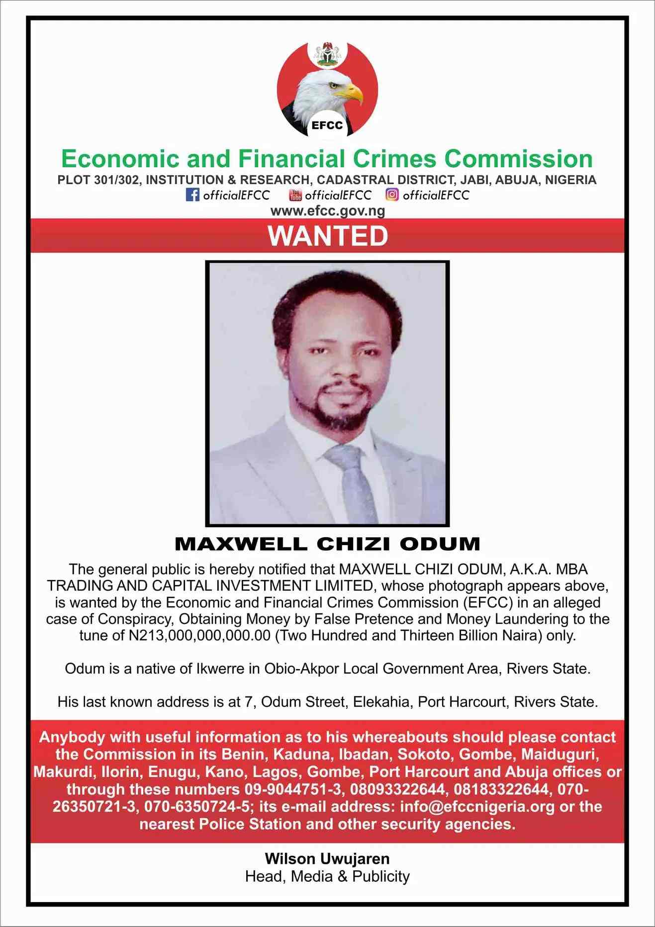 EFCC Declares MBA Forex Owner Wanted Over N231bn
