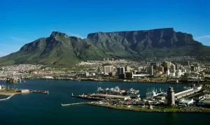 Table Mountain overlooking Cape Town's Western Bay area