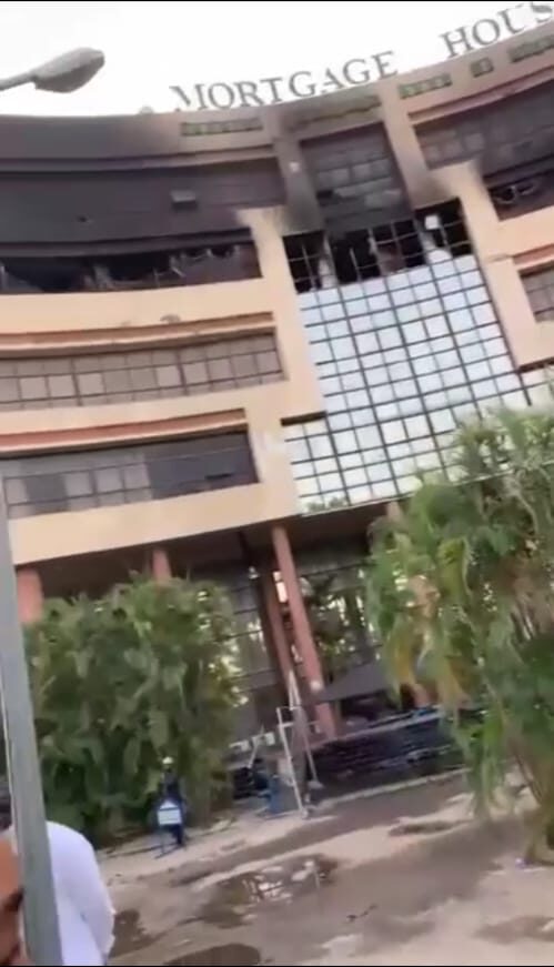 Breaking - Fire Guts FMBN Headquarters Abuja