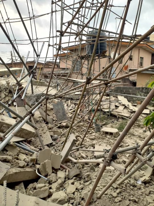 Breaking- Three-Storey Building Collapses In Lagos