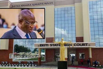 Ekiti Chief Judge, Justice Adeyeye, Hospitalised As Section Of Court Collapses On Him