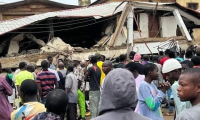 Building collapse at IDP camp Borno State.