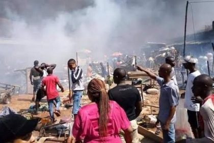 A devastating midnight fire outbreak has ravaged four shops at Nkwo Market, Umunze, in the Orumba South Local Government Area of Anambra State.