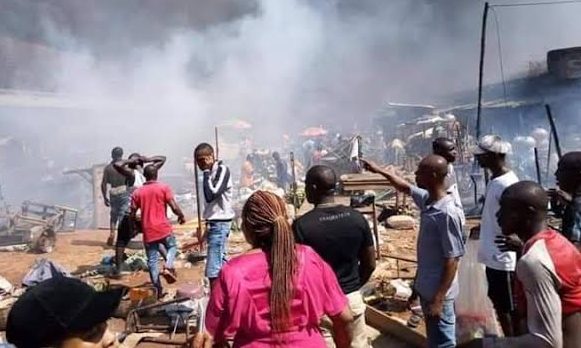 A devastating midnight fire outbreak has ravaged four shops at Nkwo Market, Umunze, in the Orumba South Local Government Area of Anambra State.